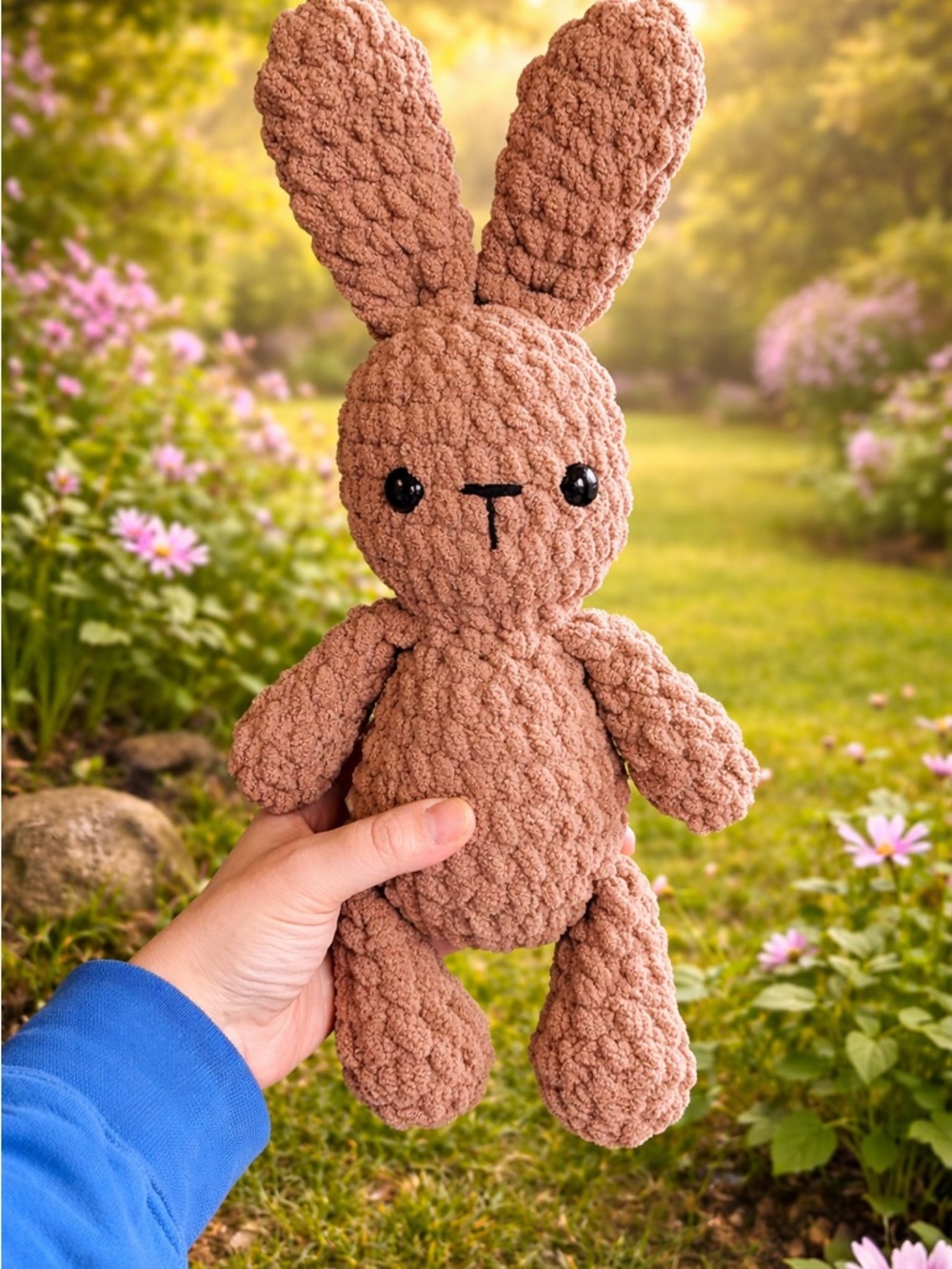 Handmade Crochet Bunny—Brown